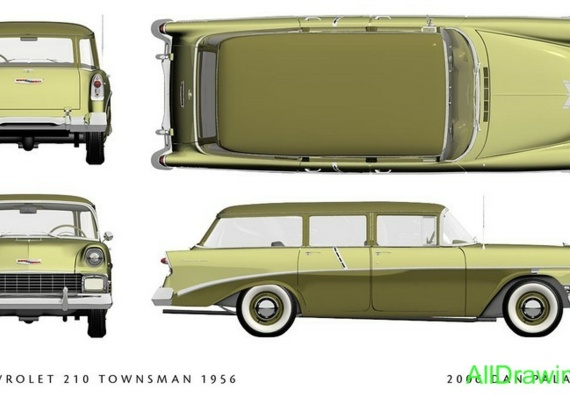 Chevrolet 210 Townsman (1956) (Chevrolet 210 Toonsman (1956)) - drawings (drawings) of the car